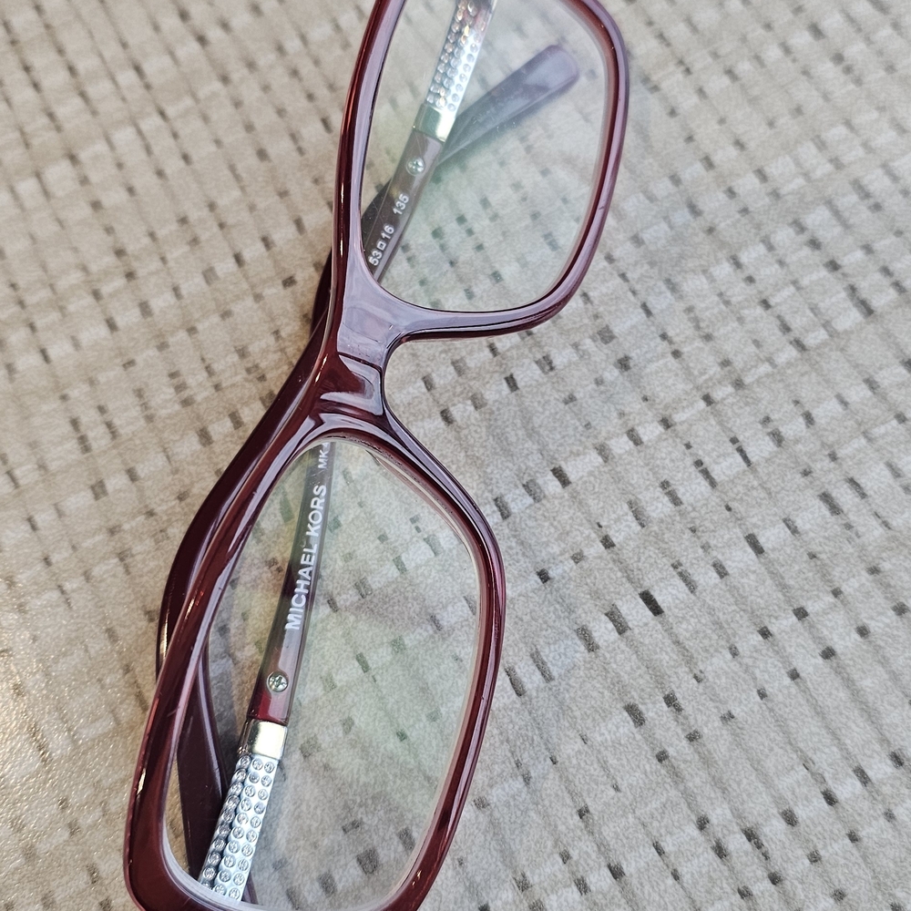 Michael Kors Burgundy Crystal Temple Eyeglasses